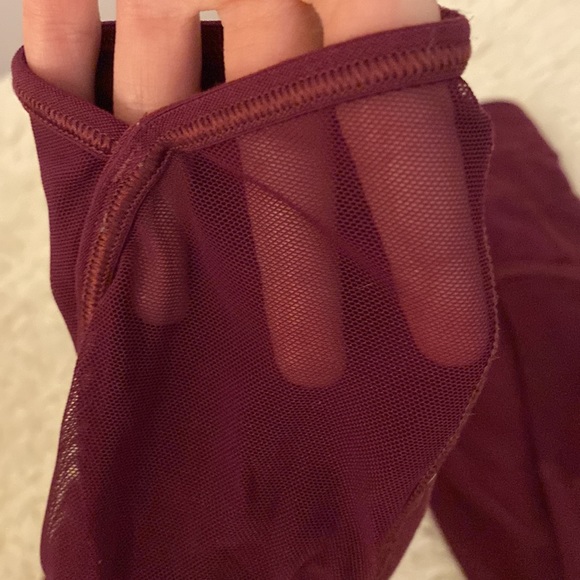 Athleta girls purple full length leggings. Mesh details on ankle and pockets. - Picture 3 of 4